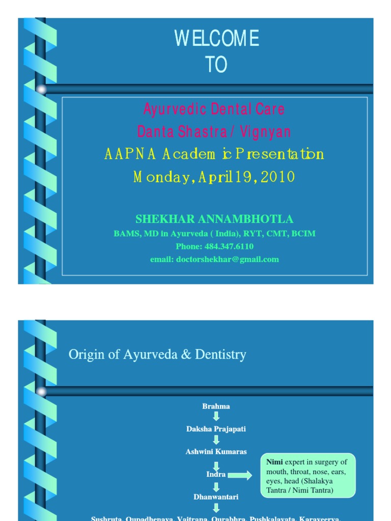 Ayurveda & Dental Care PDF Human Tooth Ayurveda