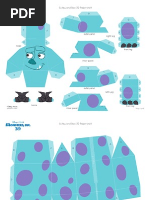 Monsters Inc Sulley Boo 3d Papercraft Printable 1112 0