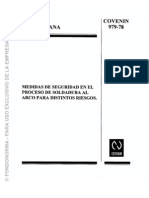 979-78 Medidas de Seg en El Proceso de Soldadura Al Arco para Distintos Riesgos