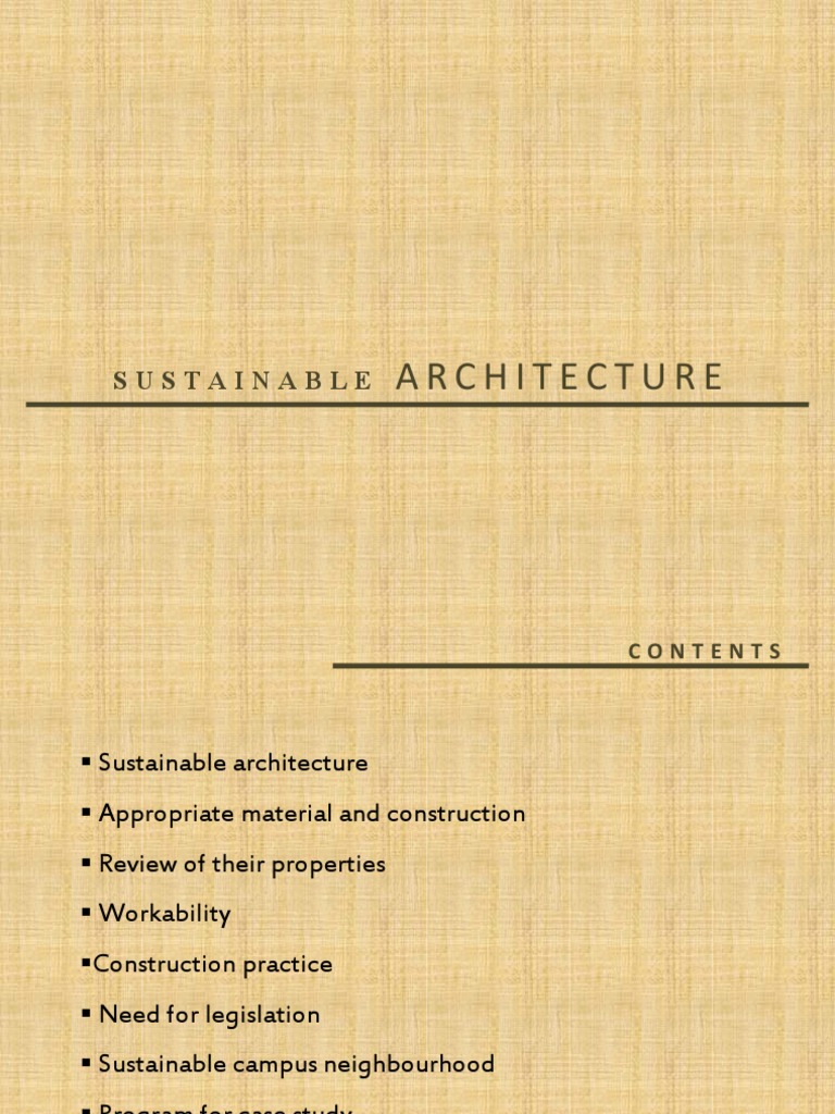 Sustainable Architecture | PDF | Green Building | Leadership In Energy ...