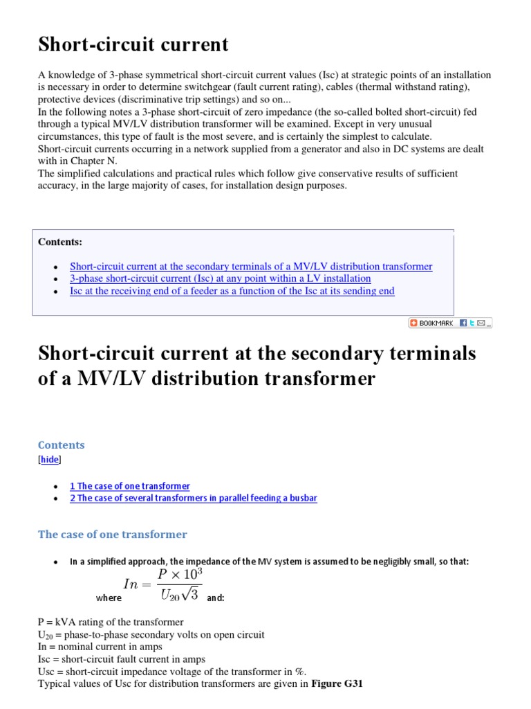 Short Circuit | PDF | Transformer | Electrical Impedance