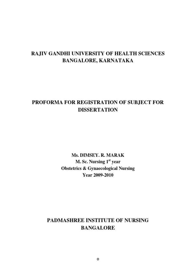 rajiv gandhi health university thesis