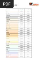 Tabela de Cores RGB