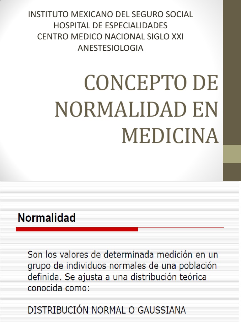 Concepto de Normalidad en Medicina | PDF