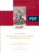 MUNETA MARTINEZ, Jesús (2009) - LA GUITARRA Dos Cuadernos Del Archivo de Música de La Catedral de Albarracín. (Albarracín)