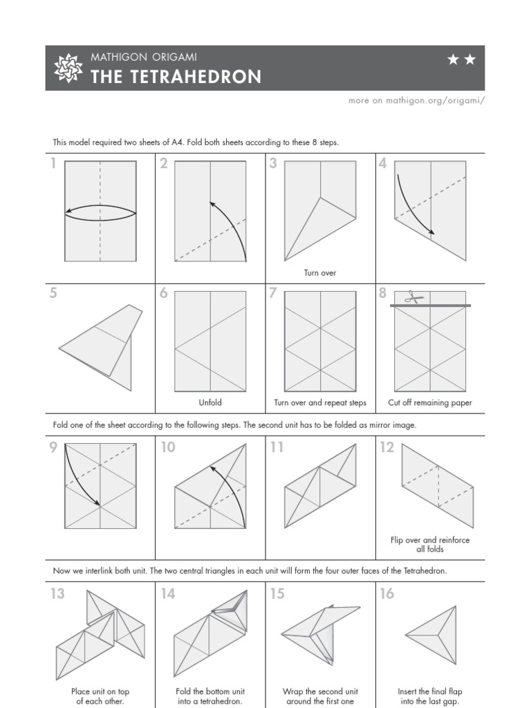 Tetrahedron Origami Instructions