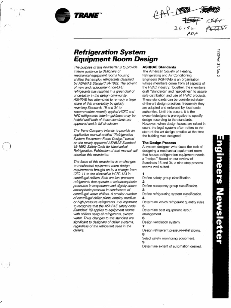 Chiller Room Design Guidelines | PDF | Ventilation (Architecture) | Air ...