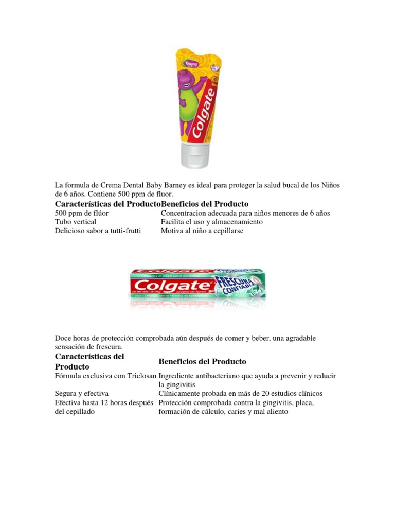 Pasta Dental Colgate 1100 ppm para Niños | PDF | Diente humano ...
