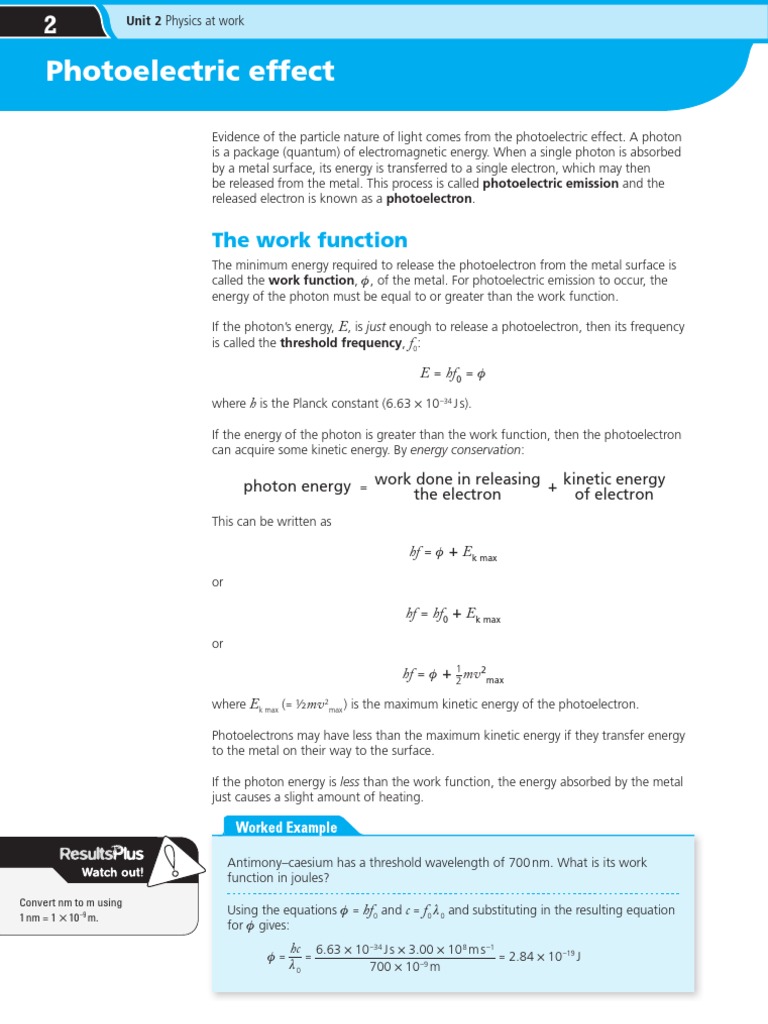 Photoelectric Effect | PDF | Teaching Methods & Materials | Science ...