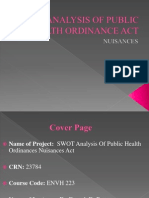 SWOT Analysis Public Health Ordinance