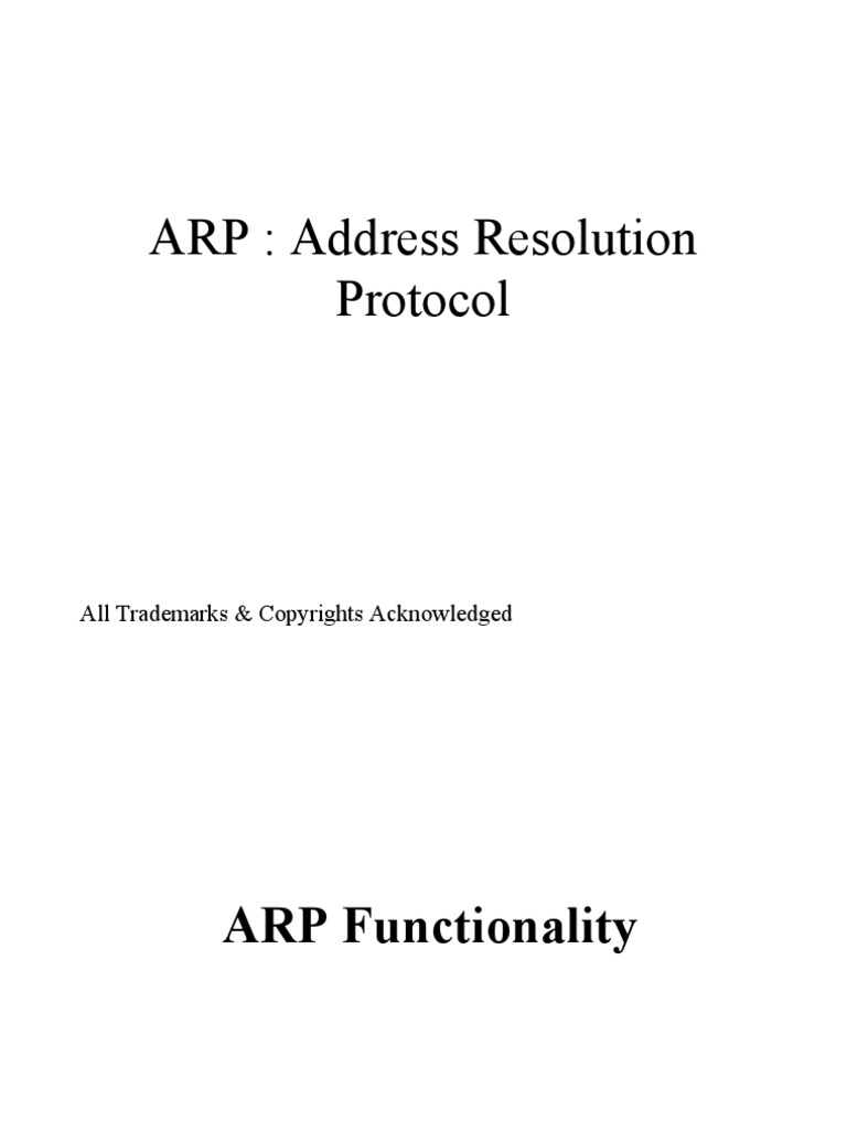 Address Resolution Protocol | PDF