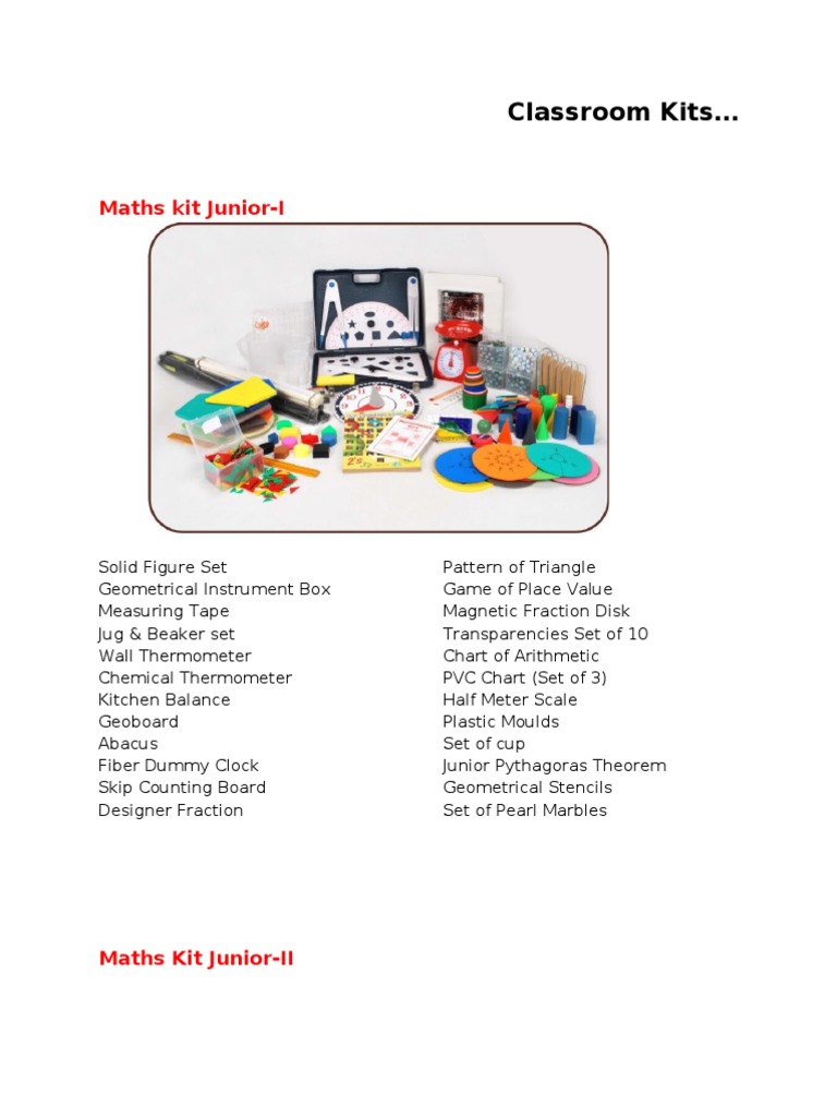 Comprehensive Maths Kits Overview | PDF