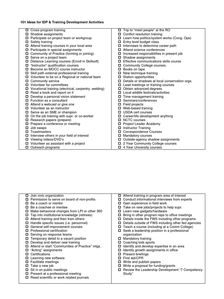 101 Developmental Activities PDF Distance Education Mentorship