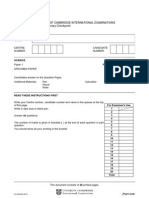 Cambridge Primary Checkpoint Science P1 Specimen 2012