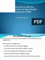 Conditions For An Effective Implementation of Total Quality Management (TQM)