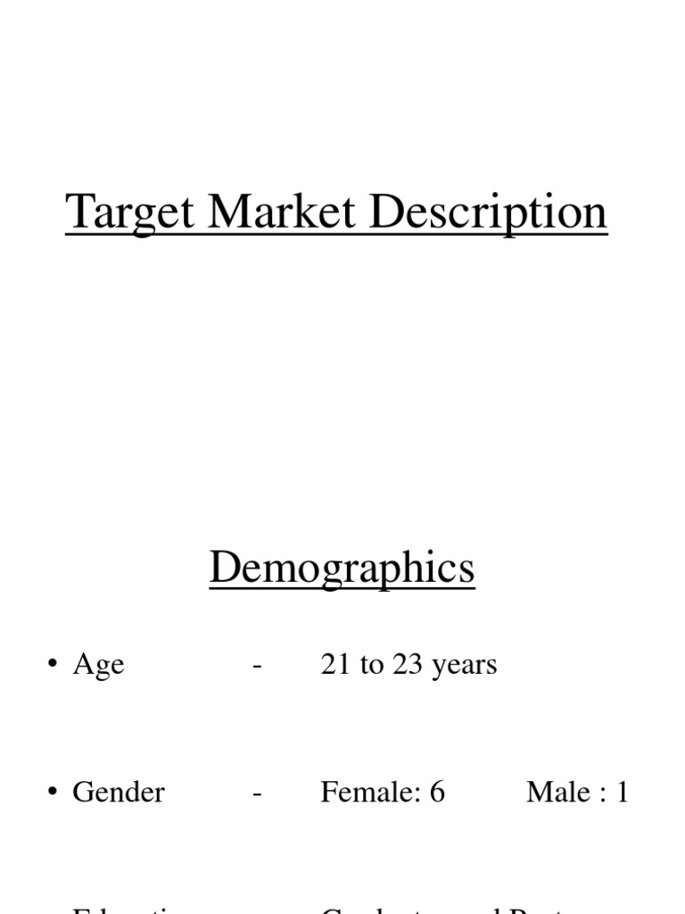 Target Market Description PDF Target Audience Advertising