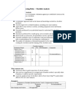 Procedures For Assessing Risks - Checklist Analysis: TECH 482/535