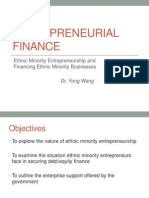 Entrepreneurial Finance: Ethnic Minority Entrepreneurship and Financing Ethnic Minority Businesses