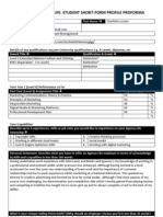 5P5Z0065 Agency Life: Student Short-Form Profile Proforma