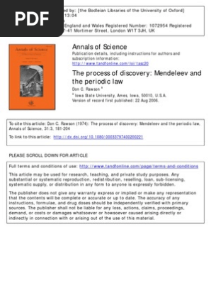 Process Discovery Mendeleev Chemical Elements Periodic Table