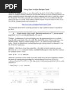 Using Stata For One Sample Tests: Ztesti 36 8.7 .3 8.6, Level