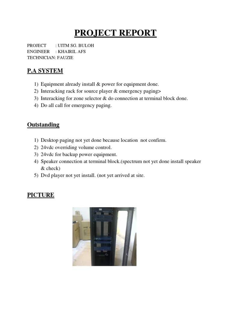 P.A. System Interacking Progress Report | PDF | Technology & Engineering