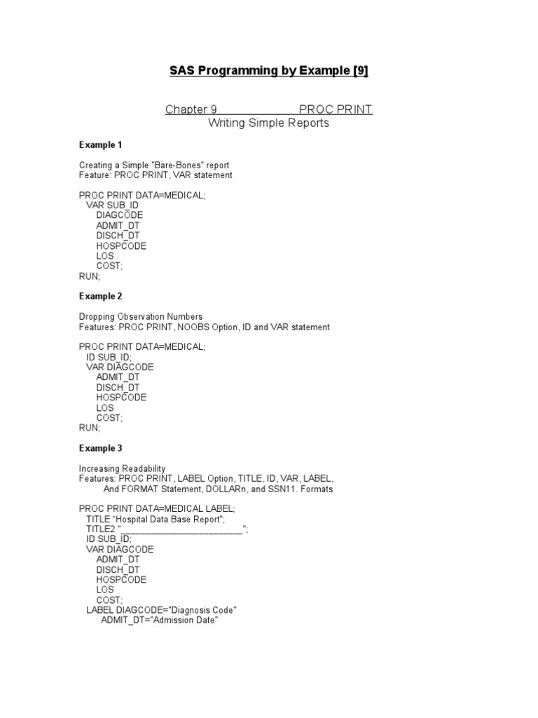 Sas chapter 09 pdf sas software computer engineering