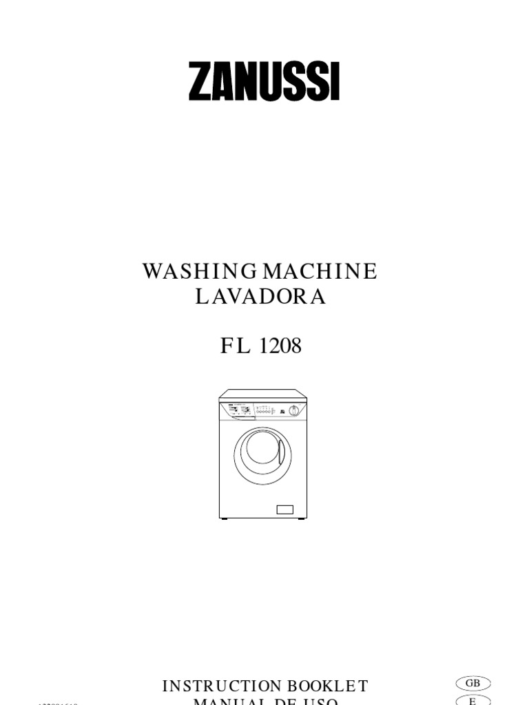 Zanussi Fl1208 | PDF | Detergente | Tap (Válvula)