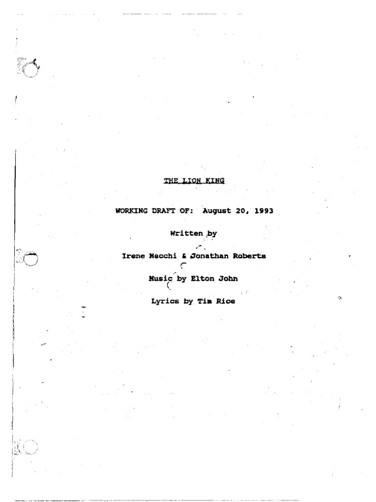 The Lion King Script | PDF