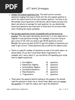 Act Math Strategies