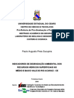 INDICADORES DE DEGRADAÇÃO AMBIENTAL Rio Acaraú