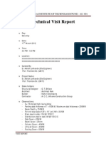 Technical Visit Report: Cusrow Wadia Institute of Technologypune - 411 001