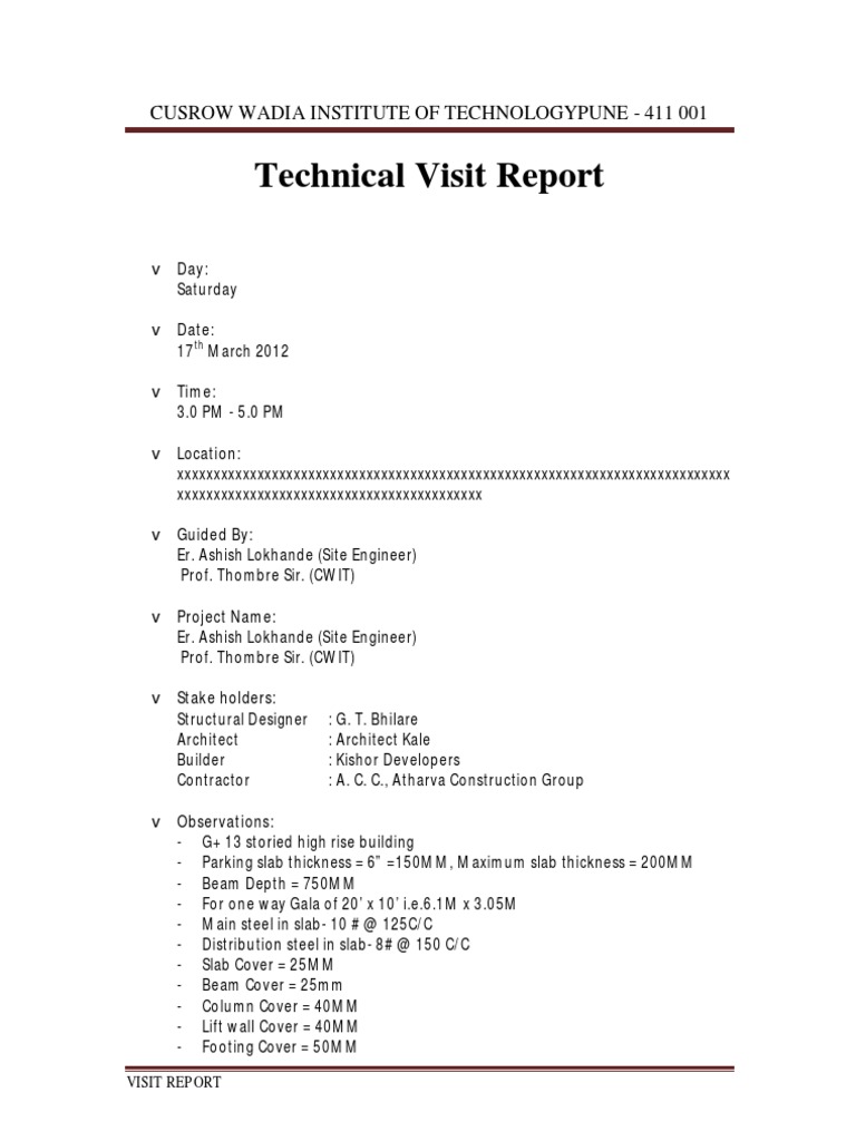 High-Rise Building Technical Visit Report | PDF | Science & Mathematics