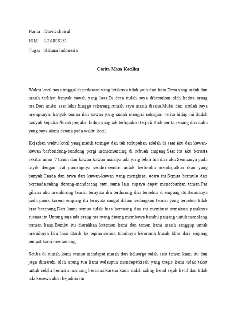 Kisah Masa Kecil