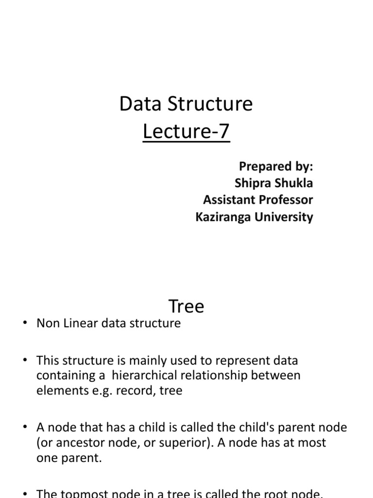 Data Structure Lecture 7 Tree | PDF | Algorithms And Data Structures ...