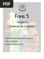 Chemistry Folio Form 5 Chapter 5 Chemicals For Consumers