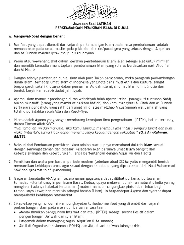 Jawaban Soal Latihan Agama Islam Smk Kelas 3 Pdf
