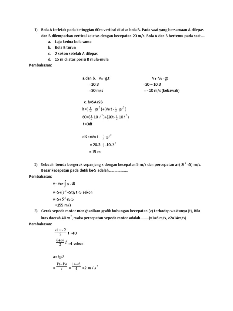 Contoh Soal Glb Dan Glbb