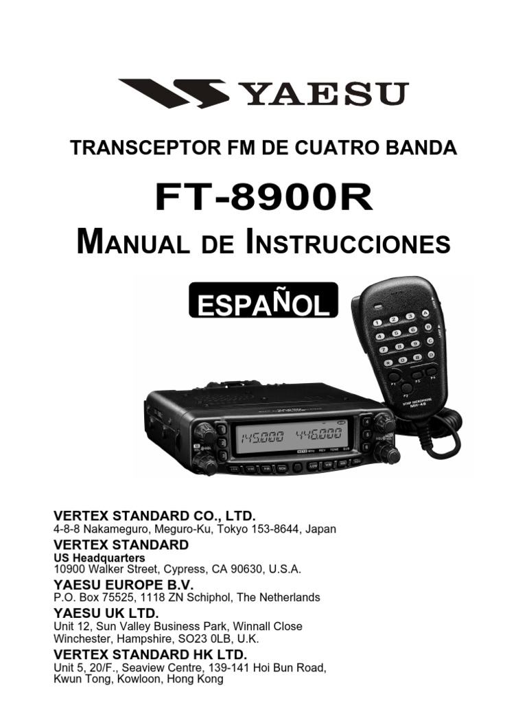 YAESU Ft8900 Manual Castellano Antenna (Radio) Ultra High Frequency
