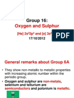 Group 16 Oxygen and Sulphur