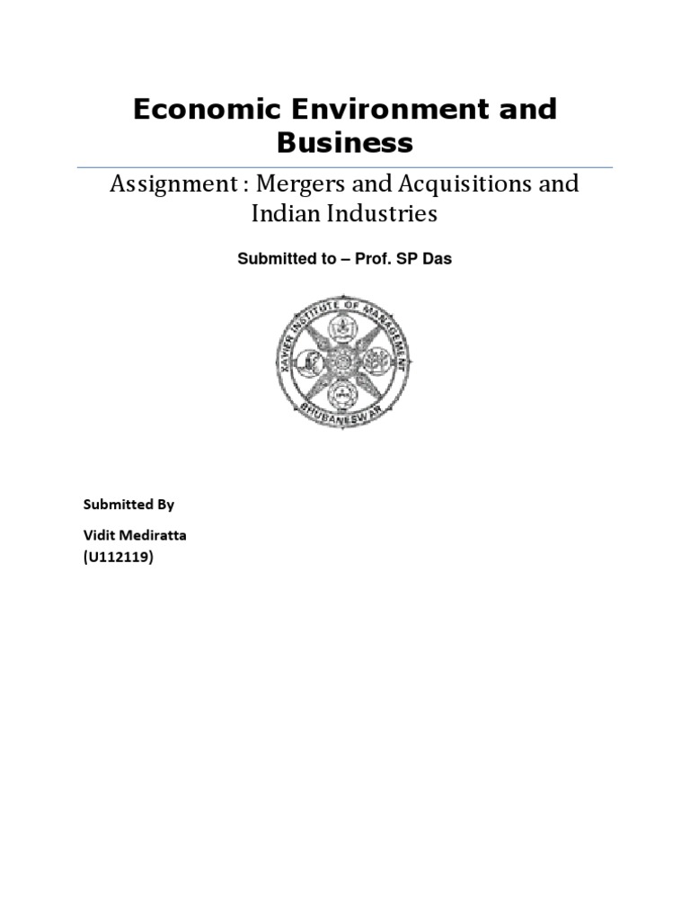 Mergers and Acquisitions in India | PDF | Mergers And Acquisitions ...