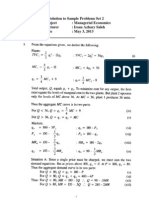 Solution To Sample Problem Set 2 - MM-FEUI - May 3, 2013