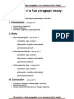 Structure of A Five Paragraph Essay Prepared by D. Hayati