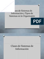 Clases de Sistemas de Información y Tipos de