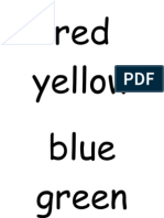 Colour Word Flash Cards