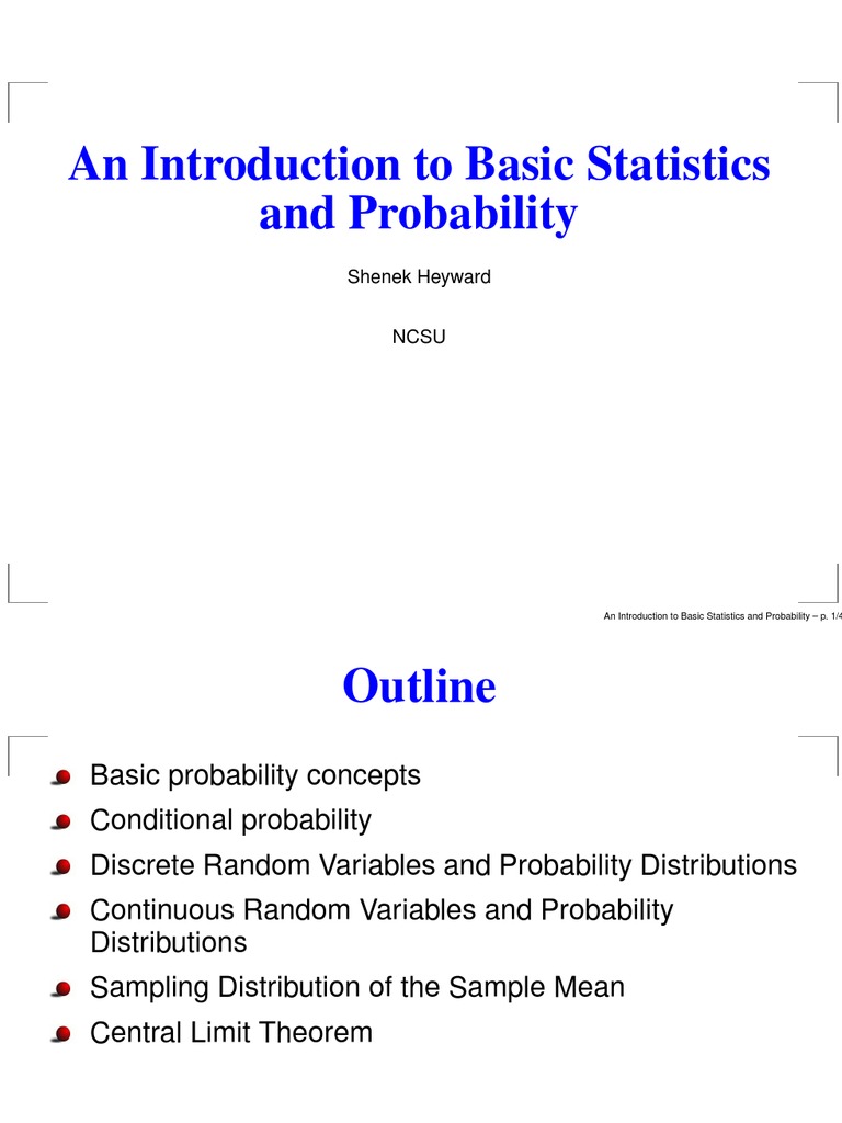 Intro to Stats & Probability | PDF | Finance & Money Management ...