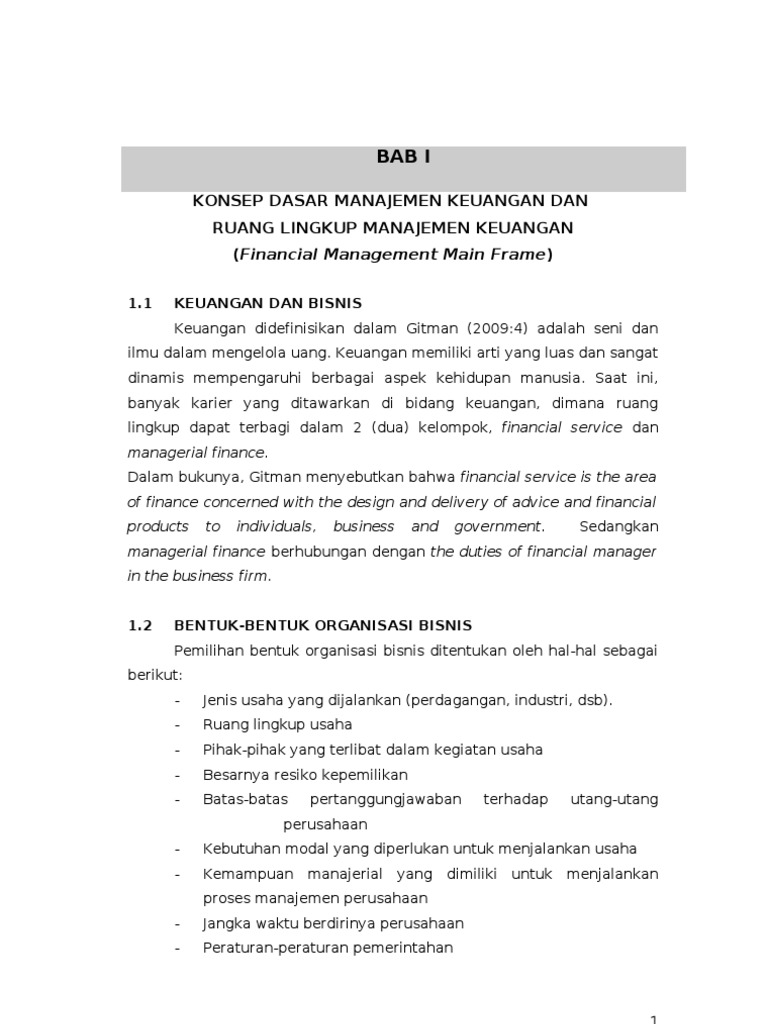 Buku Ajar Manajemen Keuangan I