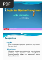 7 Logika Dan Algoritma Pemrograman 1