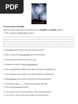 An Inconvenient Truth Worksheet Atmosphere Of Earth Earth