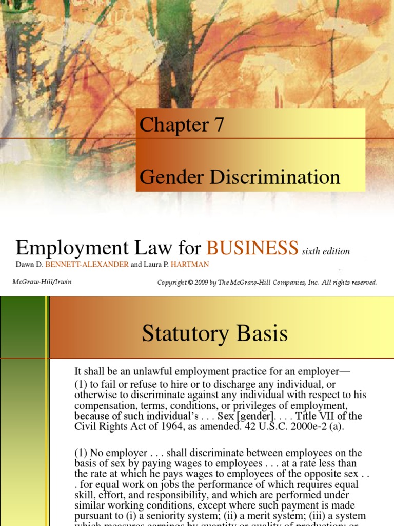 Gender Discrimination: Business | PDF | Equal Pay For Equal Work ...
